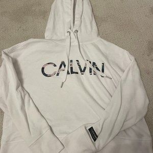 Calvin Klein cropped logo hoodie